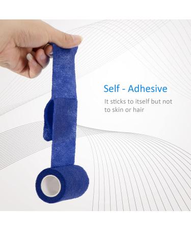 Lab On Adhesive 7.5cm x 4.5m - 6 Rolls Self-Adhering Cohesive Bandage for Dogs & Sports - Blue Veterinary Wrap for First Aid on Wrist & Feet - Buy Online on GoSupps.com