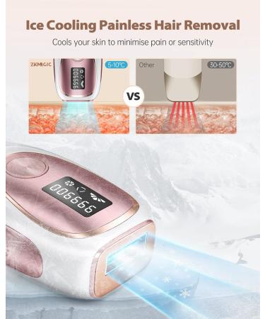 ZKMAGIC IPL Laser Hair Removal Device - Ice Cooling, Painless & Long Lasting with 5 Levels & 999,900 Flashes - Full Body Use (Gold) - Buy Online on GoSupps.com