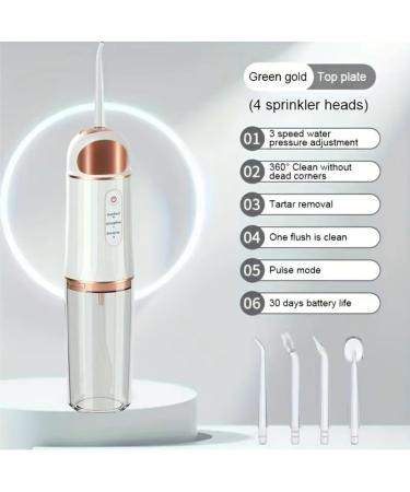Portable Water Dental Flosser - Mini Oral Irrigator Rechargeable 4 Tips 3 Modes IPX7 Waterproof - Perfect for Travel & Home Teeth Cleaning - Buy Online on GoSupps.com