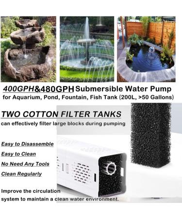 Quiet 4-in-1 Aquarium Internal Filter 500-1800L/h - Efficient Water Pump & Oxygen Ventilation for 20-1500L Aquariums - Buy Online on GoSupps.com