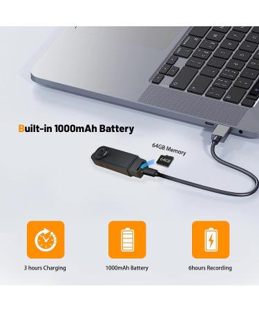 Brathird Mini Body Camera 32GB | Spy Nanny Cam 1080P Hidden Camera with Night Vision | 6H Recording | Auto Overwrite | 1000mA - Buy Online on GoSupps.com