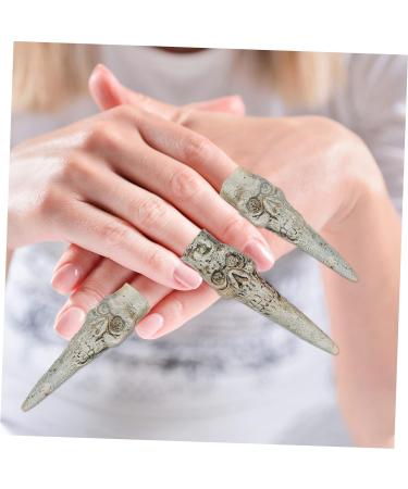 Amosfun 10pcs Halloween Witch Finger Cover Nail Set - Fake Finger Claws, Zombie Nails, Prank Props for Halloween - Buy Online on GoSupps.com
