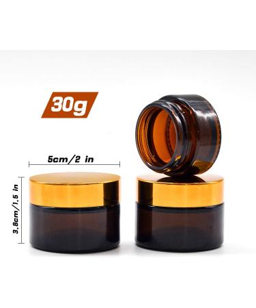 WINSDL Empty Cream Box - 30ml Amber Jars Set (6 Pieces) for Cosmetics Creams and Ointments - Brown Glass Storage - Buy Online on GoSupps.com