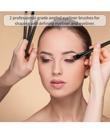 3Pcs Eyebrow Eyeliner Brush Set - Precision Eye Brow Makeup Brushes for Eyeshadow, Eyebrows, and Eyeliner - Buy Online on GoSupps.com