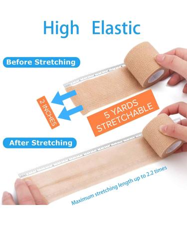 12 Pack Self Adherent Cohesive Bandages 2" x 5 Yards - Athletic Elastic Cohesive Bandage for Sports Injury Ankle Knee & Wrist Ankle Sprains & Swelling (Brown) - Buy Online on GoSupps.com