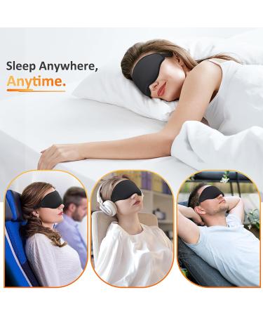 Weighted Sleep Eye Mask - 3D Contoured Full Blackout Blindfold for Men & Women | Adjustable Pressure Relief Light Blocking Night Shade for Travel & Yoga - Buy Online on GoSupps.com