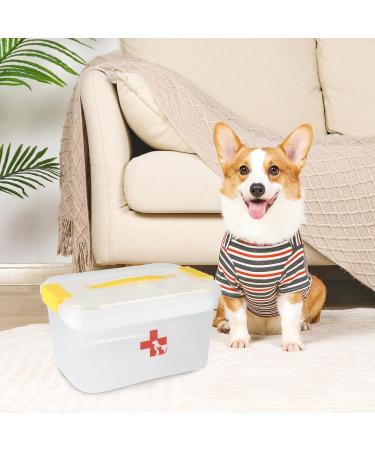 Ctomche Pet First Aid Kit 2 Layer Plastic Dog First Aid Box Empty Medicine Box with Lid and Handle Medicine Storage Chest with Divider Portable Dog Medicine Box for Family Travel Camping Emergency - Buy Online on GoSupps.com