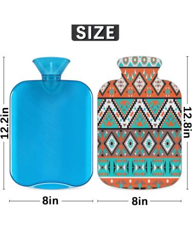 2L Hot Water Bottle for Pain Relief - Aztec Pattern PVC Ice & Warming Bag for Cold & Heat Therapy Menstrual Cramps Feet & Hand Warmer - Buy Online on GoSupps.com