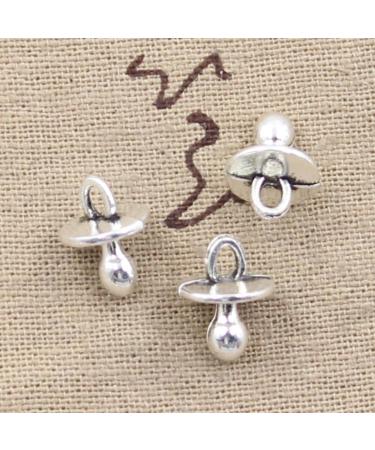 25pcs Baby Pacifier Binky Teether Pendants - DIY Antique Silver & Bronze Color 13x10mm | Ideal for Crafts - Buy Online on GoSupps.com