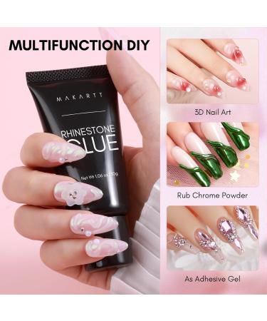 Makartt Nail Rhinestone Glue & 3D Gel Kit | Strong Adhesive for Nail Art | DIY Nail Decoration - Buy Online on GoSupps.com