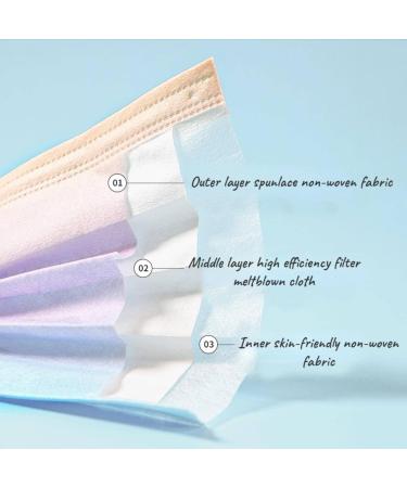 Fashion rainbow gradient color mask-color cute personality disposable rainbow gradient 9.5*17.5cm - Buy Online on GoSupps.com