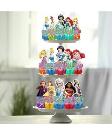 48Pcs Princesses Cupcake Toppers - Birthday Party Supplies & Cake Decorations - Buy Online on GoSupps.com