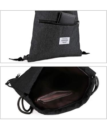 Livacasa Waterproof Gym Bag with Zipper Pocket | Versatile Sports Backpack for Men & Women - Adjustable Tunnel Design - 42x30cm - BLACK - Buy Online on GoSupps.com