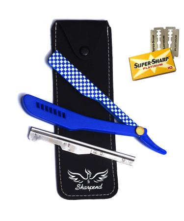 Classic Professional Straight Edge Barber Razor - Salon Quality Cut Throat Shavette Professional Straight Edge Razor with 20 Single Edge Blades and 1 PU Leather Storage Bag Barber Razor for Men Salon | Straight Razor Kit | Mens Shaving Knife Manual Eyebro