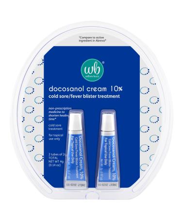 Cold Sore/Fever Blister Treatment - Docosanol 10% Cream (0.07oz - 2 Tubes) Non-Prescription Medicine to Shorten Healing Time
