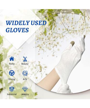 Migliore Wear White Cotton Gloves for Eczema, Moisturizing & Touchscreen, 5 Pairs with Free Wash Bag - Hand Care & Jewelry Inspection Gloves for Adults - Buy Online on GoSupps.com