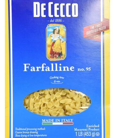 De Cecco Semolina Pasta, Farfalline No.95, 1 Pound (Pack of 1) Farfalline No.95 1 Pound (Pack of 1)