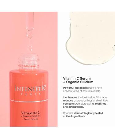Infinitek Paris Vitamin C Serum with Green Tea & Ginseng - 1 Fl Oz | Skin Care Facial Product - Buy Online on GoSupps.com