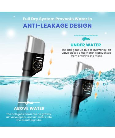 Platinum Arowana Full Face Snorkel Mask - Snorkeling Gear for Adults and Kids - Black/Silver - Large/X-Large - Buy Online on GoSupps.com
