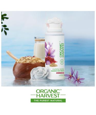 Youthful Glow Foaming Face Wash - Saffron & Oat Milk | Brightening & Organic | Sulphate & Paraben-Free | 100g for Men & Women | Clean & Clear Skin - Buy Online on GoSupps.com