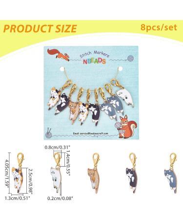 NBEADS 8 Pcs Cat Stitch Markers - Enamel Crochet Charms for Knitting, Weaving, Sewing & Jewelry Making - Buy Online on GoSupps.com