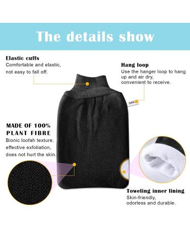 KDK Exfoliating Bath Gloves Loofah Mitts for Women and Men - 1 Piece Black - Buy Online on GoSupps.com