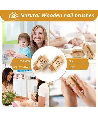 Wooden Nail Brush for Men, Women & Kids - Natural Bristle Fingernail & Toenail Scrubber for Manicure Pedicure - Non-Slip Two-Sided Hand & Foot Nail Cleaner - Buy Online on GoSupps.com