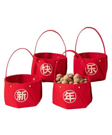 New Year Candy Basket - Festive Candy Gift Basket Non-Woven Fabric DIY Candy Basket Candy Tray for Home Kitchen New Year Jmedic