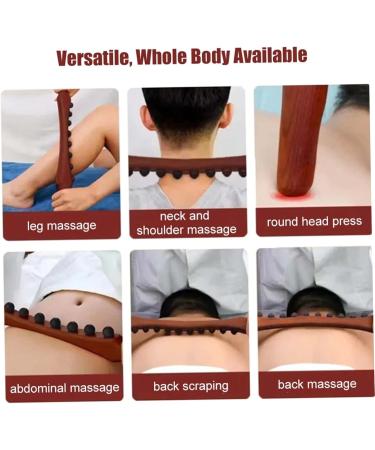 Massage Wood Pen - 3 Rows 31 Pearl Point Treatment Tool for Body Muscle Relaxation - Premium Wooden Massage Stick - Buy Online on GoSupps.com