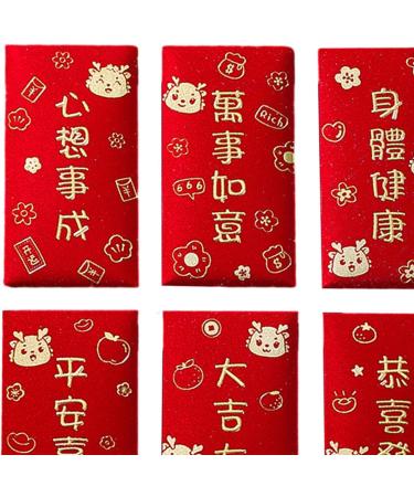 6Pcs Chinese Lunar New Year Red Envelopes Rectangle Red Packet Personalized Red Pocket Hong Bao for Graduation A Style A - Buy Online on GoSupps.com
