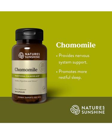 Nature's Sunshine Chamomile Capsules - 100 Count - Organic Relaxation and Calming Supplement - Buy Online on GoSupps.com
