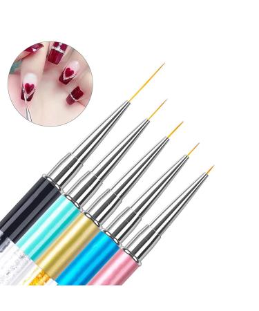 5 Pieces Nail Art Liner Brush Set - Professional Acrylic & Gel Brushes for Precise Nail Art - Buy Online on GoSupps.com