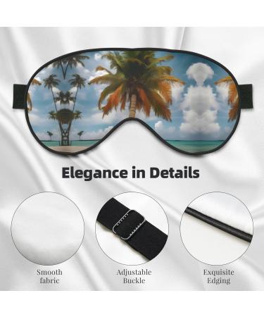 Palm Tree Tropical Print Unisex Sleep Mask | Double-Sided Eye Mask for Sound Sleep & Skin Care - Buy Online on GoSupps.com