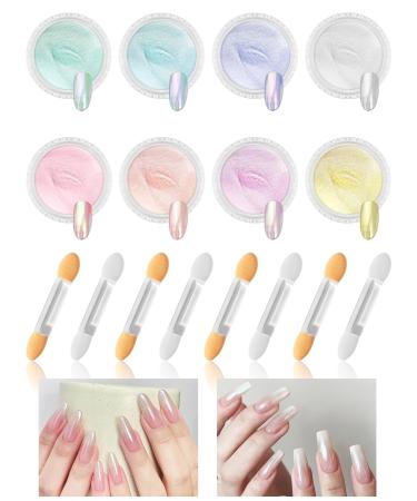 Ysimple 8 box chrome nail powder pearl neonail glassy pearl effect nail powder with 8 brushes pigment nails set for nails pigment nail mirror effect for manicure nail design diy salon - Buy Online on GoSupps.com
