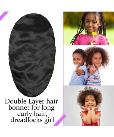 Kids Braid Bonnet for Sleeping - Double Layer Satin Cap for Girls - 4 Pieces in 4 Colors - Buy Online on GoSupps.com
