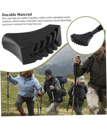 Rubber Ferrule Walking Stick Rubber Tips Ferrule Protectors Replacement Cane Tips for Hiking Trekking Poles 6PCS - Buy Online on GoSupps.com