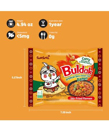 Samyang Hot Chicken Curry Ramen Halal 4.93oz x5 Pack - Spicy Curry Flavor Instant Noodles - Buy Online on GoSupps.com