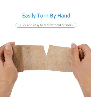Self-Adhesive Legal Bandage 7.5cm x 4.5m - 6 Rolls Cohesive First Aid Wrap for Dogs Sports & Wrist Support - Skin Tone Elastic Bandage - Buy Online on GoSupps.com