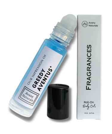 Cologne Oil for Men - Roll on Body Perfume Long Lasting Scent Travel Size Oil Based Parfum Type Fragrance in Sleek Glass Bottle for Man (10 ml CreedAventus-Type)