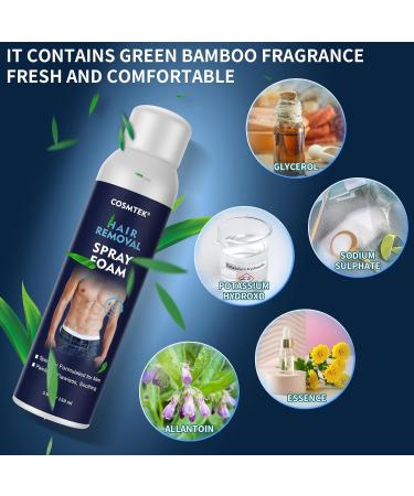 Effective Hair Removal Spray Foam for Men | No Irritation Cream for Underarms Chest Back & Legs | Safe for All Skin Types - Buy Online on GoSupps.com