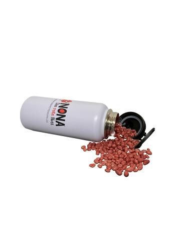 Nona the red nut - 750g red dragned peanuts - in the stainless steel drinking bottle white 960ml double -walled with 3D logo "nona the red nut" - roasted peanuts 770g
