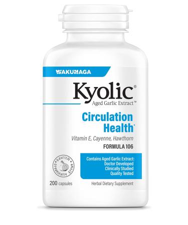 Kyolic Aged Garlic Extract Formula 106, Circulation Health, 200 Capsules (Packaging May Vary) 200 Count (Pack of 1)