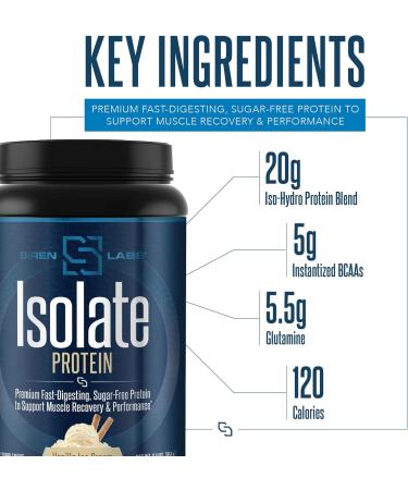 Isolate Premium Whey Protein Powder Keto Isolate and Hydrolysate with Amino Acids Including Glutamine for Lean Muscle Growth and Recovery - Vanilla Ice Cream (30 Servings) Vanilla 2 Pound (Pack of 1) - Buy Online on GoSupps.com