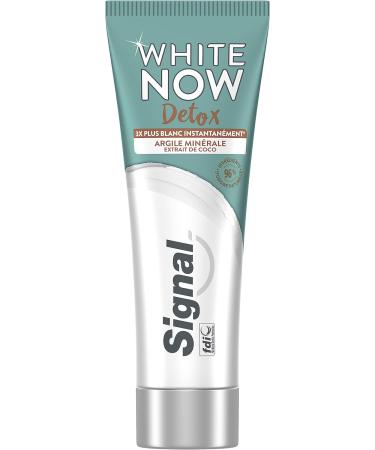 SIGNAL - White Now Detox Whitening Toothpaste - Clay & Coconut Extract - 3X whiter teeth from the first brushing - 96% natural whitening ingredients - 75ml - Buy Online on GoSupps.com