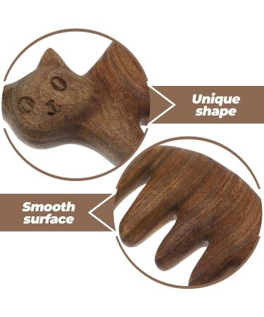 Nolitoy Wooden Scalp Massage Comb - Cat Design Sandalwood Gua Sha Acupuncture Stimulator for Full Body Acupressure - Buy Online on GoSupps.com