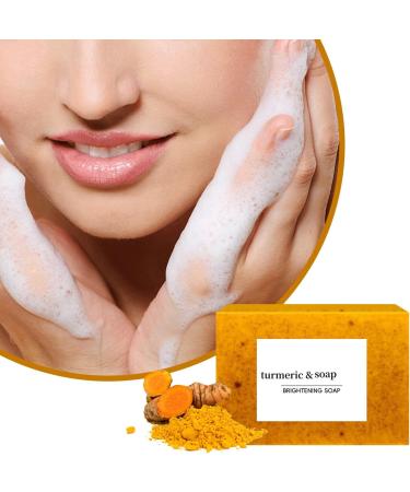  LinBomZony Lemon Turmeric Soap for Face & Body - Natural Brightening Soap with Turmeric Extract - Removes Impurities and Rashes - Moisturizes Dry Skin and Skin - 2 Pack - Buy Online on GoSupps.com