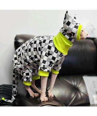 UOSIA Sphynx Hairless Cat High Elasticity Kitten Shirts with Hat&Tail Cover Warm Cat Clothes Cute Cat Pullover Jumpsuit for Cornish Rex Devon Rex Peterbald Hat Coat Tail Cover XL - Buy Online on GoSupps.com