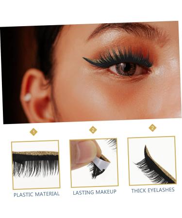Angoily 4 pairs Eye Adhesive Girls Eyelashes Makeup Temporary Glitter for Waterproof with Supplies Line 1 count (Pack of 1) Gloden - Buy Online on GoSupps.com