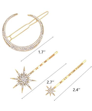 Hedume 12 Pack Stars and Moon Rhinestone Hair Clips - Vintage Diamond-studded Hair Accessories for Women and Girls - Buy Online on GoSupps.com