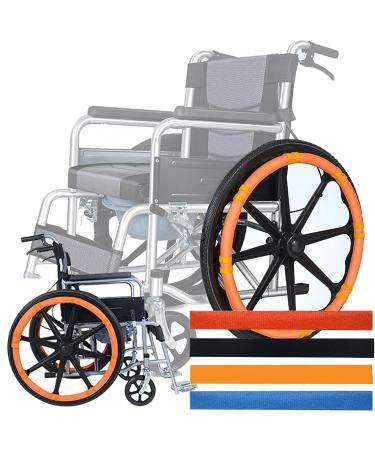 Wheelchair Push Rim Covers(1pair) 20-24inch / Freely Cut Non Slip + Wear -Resistant Easy Installation Strong Grip for Four Seasons D